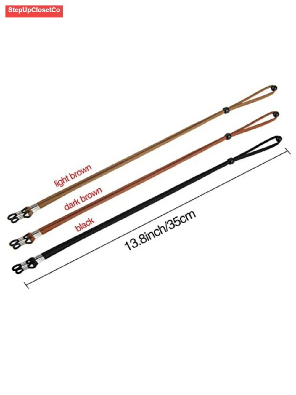 3 Pcs Adjustable Eyeglass Strap PU Leather Glasses Cords Retainer All Glasses